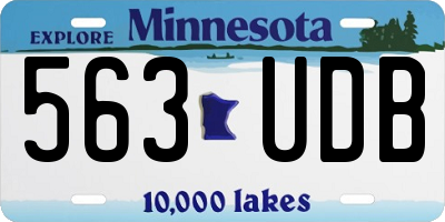 MN license plate 563UDB