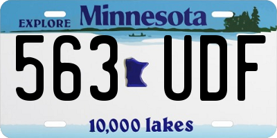 MN license plate 563UDF