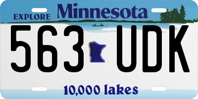 MN license plate 563UDK