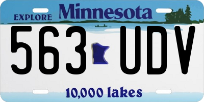 MN license plate 563UDV