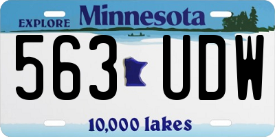 MN license plate 563UDW