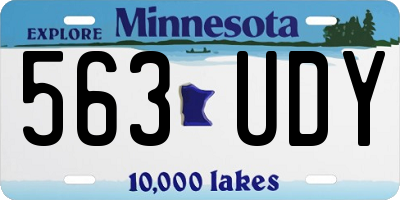 MN license plate 563UDY