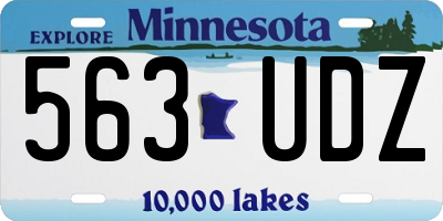 MN license plate 563UDZ