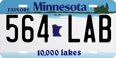 MN license plate 564LAB