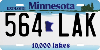 MN license plate 564LAK