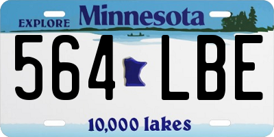 MN license plate 564LBE