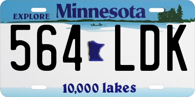 MN license plate 564LDK