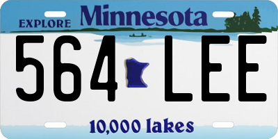 MN license plate 564LEE