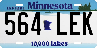 MN license plate 564LEK