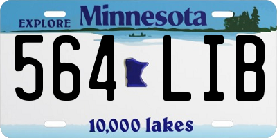 MN license plate 564LIB
