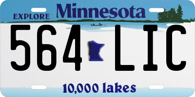 MN license plate 564LIC
