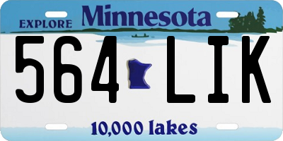 MN license plate 564LIK