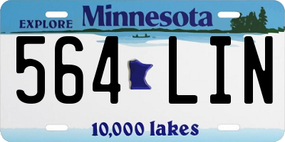 MN license plate 564LIN