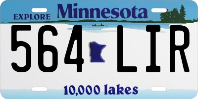 MN license plate 564LIR