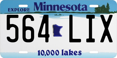 MN license plate 564LIX