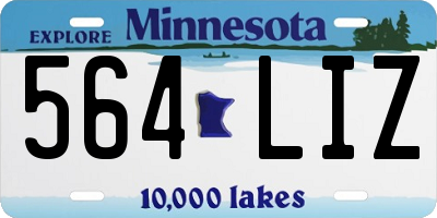 MN license plate 564LIZ