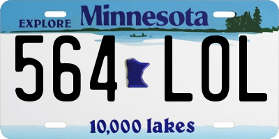MN license plate 564LOL