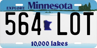 MN license plate 564LOT