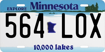 MN license plate 564LOX