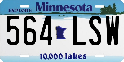 MN license plate 564LSW