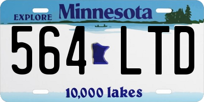 MN license plate 564LTD