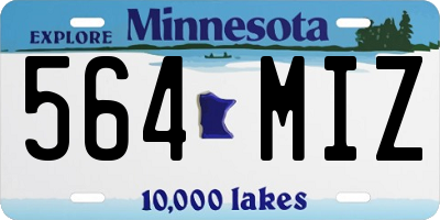 MN license plate 564MIZ