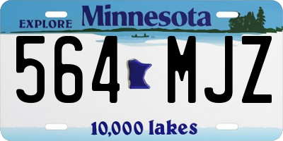 MN license plate 564MJZ