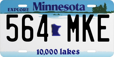 MN license plate 564MKE