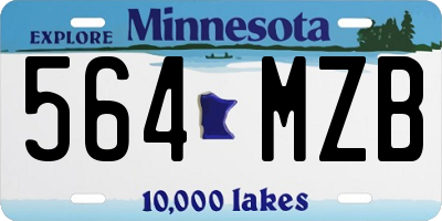 MN license plate 564MZB