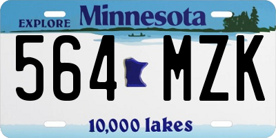 MN license plate 564MZK