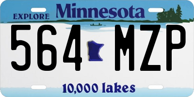 MN license plate 564MZP
