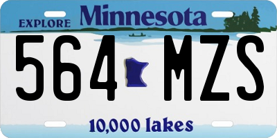 MN license plate 564MZS