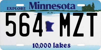 MN license plate 564MZT