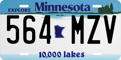 MN license plate 564MZV