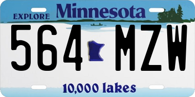 MN license plate 564MZW