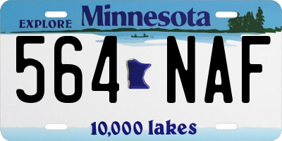 MN license plate 564NAF