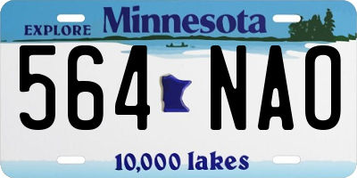 MN license plate 564NAO