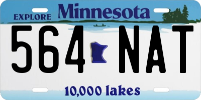 MN license plate 564NAT
