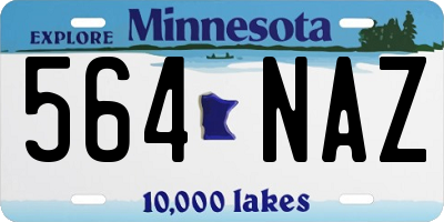MN license plate 564NAZ