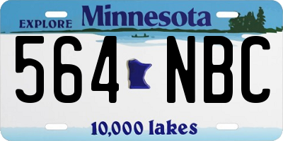 MN license plate 564NBC