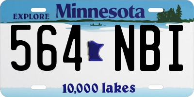 MN license plate 564NBI