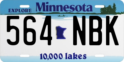 MN license plate 564NBK