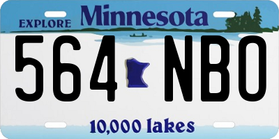MN license plate 564NBO