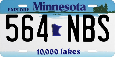 MN license plate 564NBS