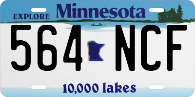 MN license plate 564NCF