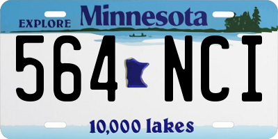 MN license plate 564NCI