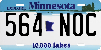 MN license plate 564NOC