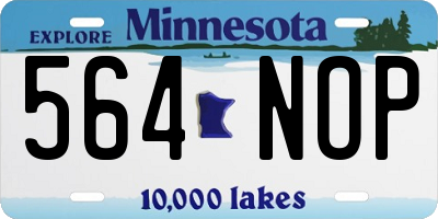 MN license plate 564NOP