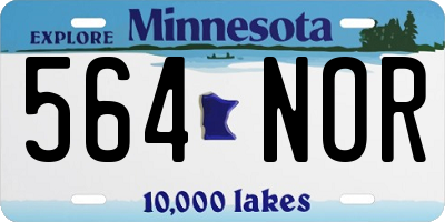 MN license plate 564NOR