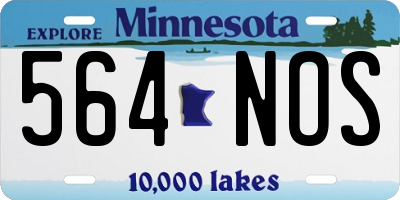 MN license plate 564NOS